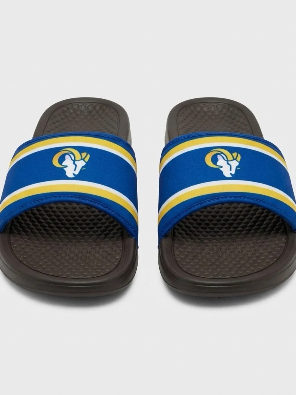 Los Angeles Rams Men’s Slide Sandals Blue Gold Size XL 13-14 NFL